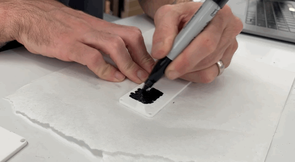 sharpie trick on white acrylic