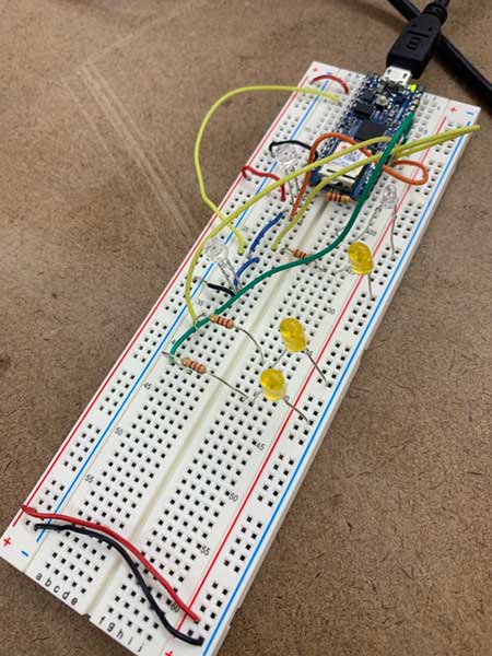 breadboard test for gatorfant light