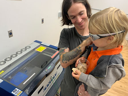 Jackson came to help laser etch