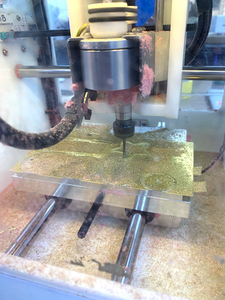 cutting shapes in brass with Othermill