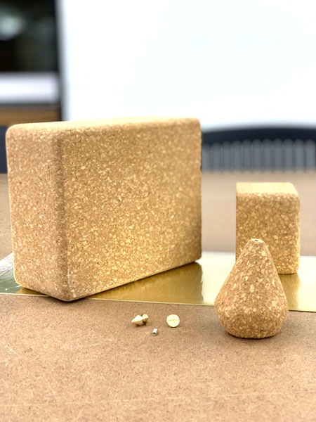 cork and brass materials