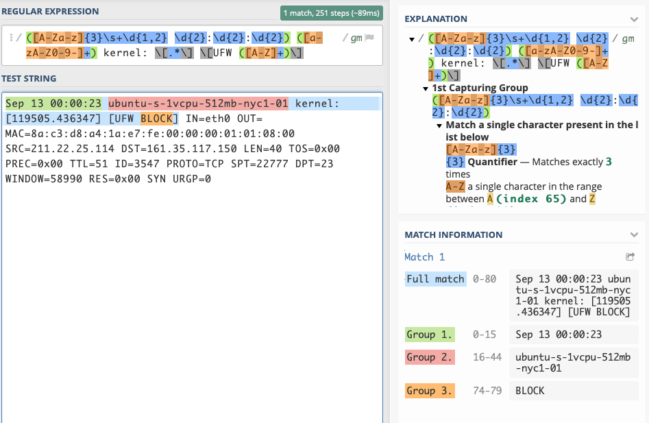 header pattern match